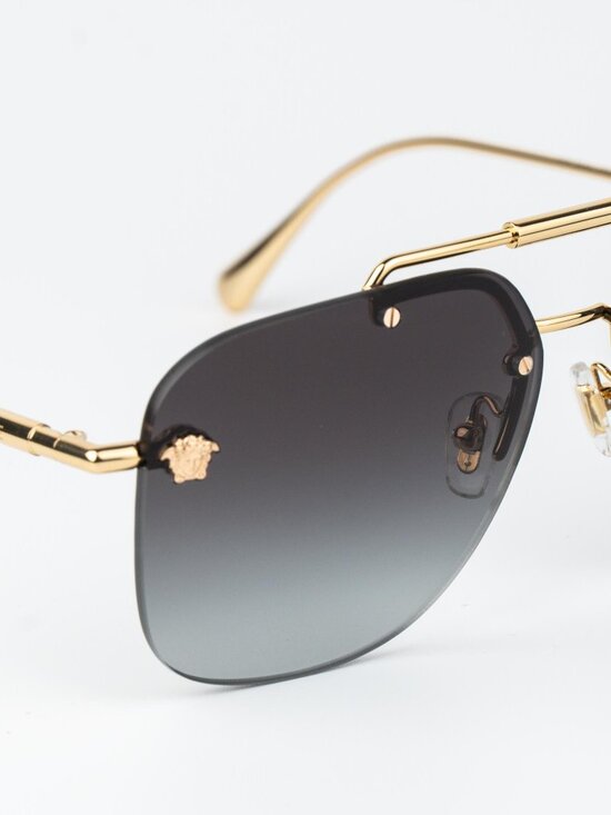 Versace Women Sunglasses Gold Grey Gradient Pilot VE2296 100284 NEW AUTHENTIC main image 5